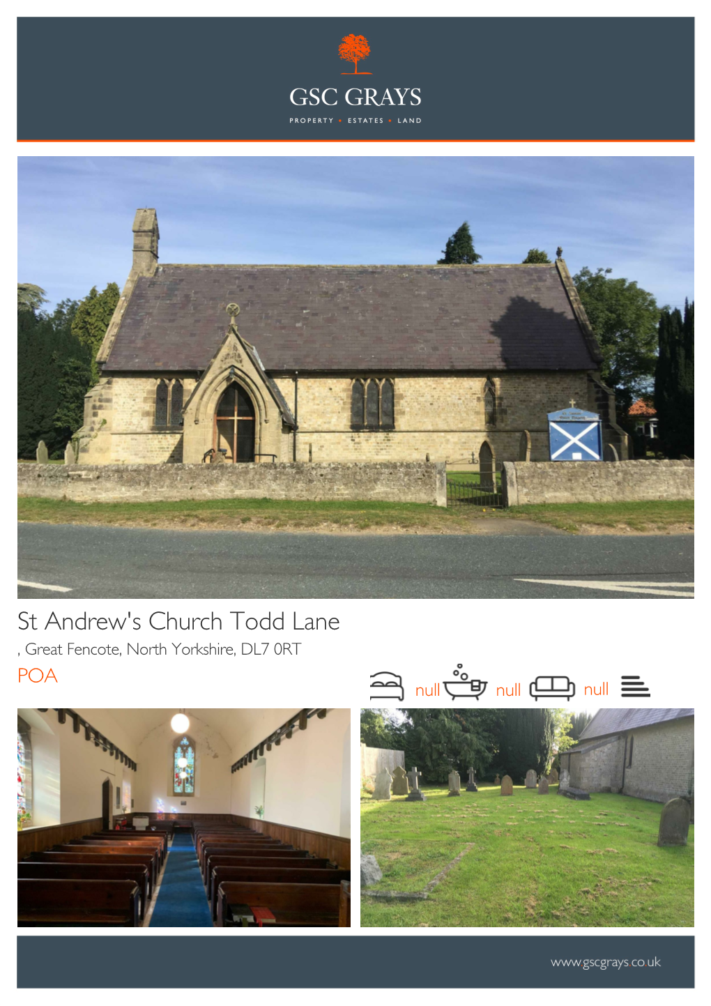 St Andrew's Church Todd Lane , Great Fencote, North Yorkshire, DL7 0RT POA Null Null Null St Andrew's Church Todd Lane , Great Fencote, North Yorkshire DL7 0RT POA