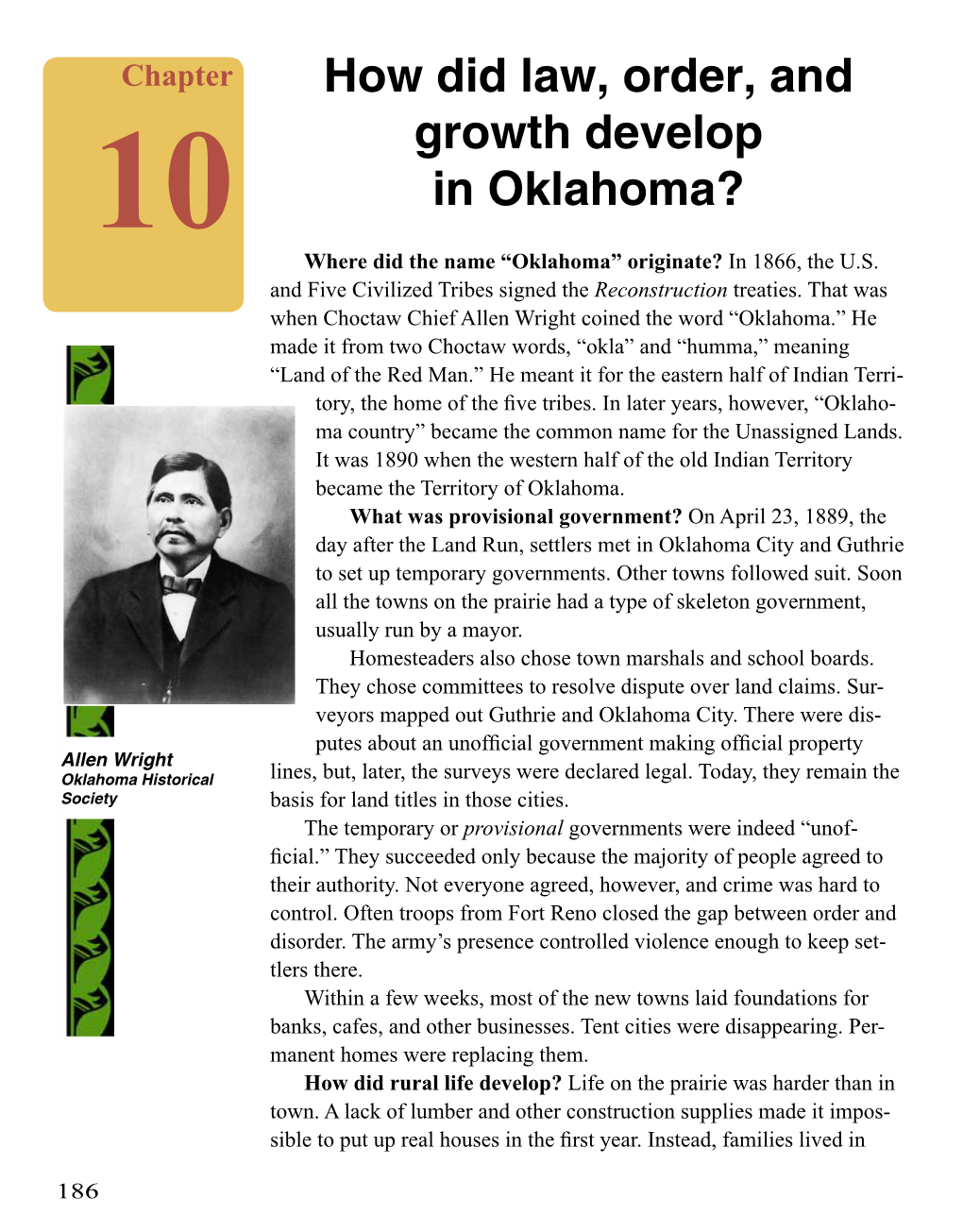 How Did Law, Order, and Growth Develop in Oklahoma?