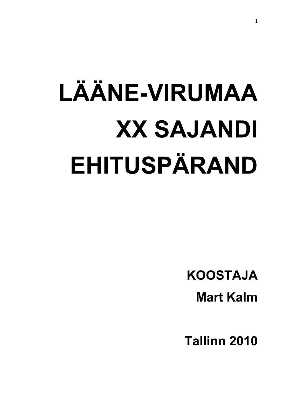 Lääne-Virumaa Xx Sajandi Ehituspärand