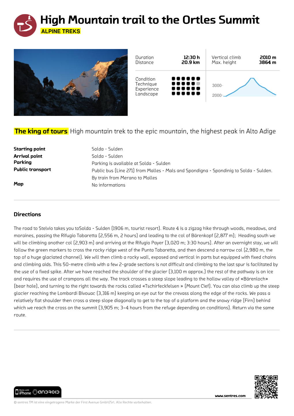 High Mountain Trail to the Ortles Summit ALPINE TREKS