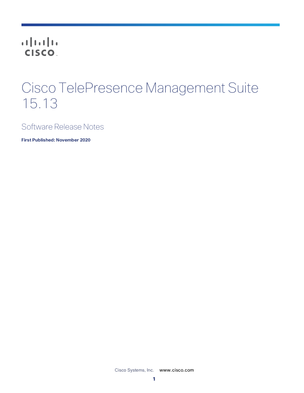 Cisco Telepresence Management Suite Software Release Notes (15.13)