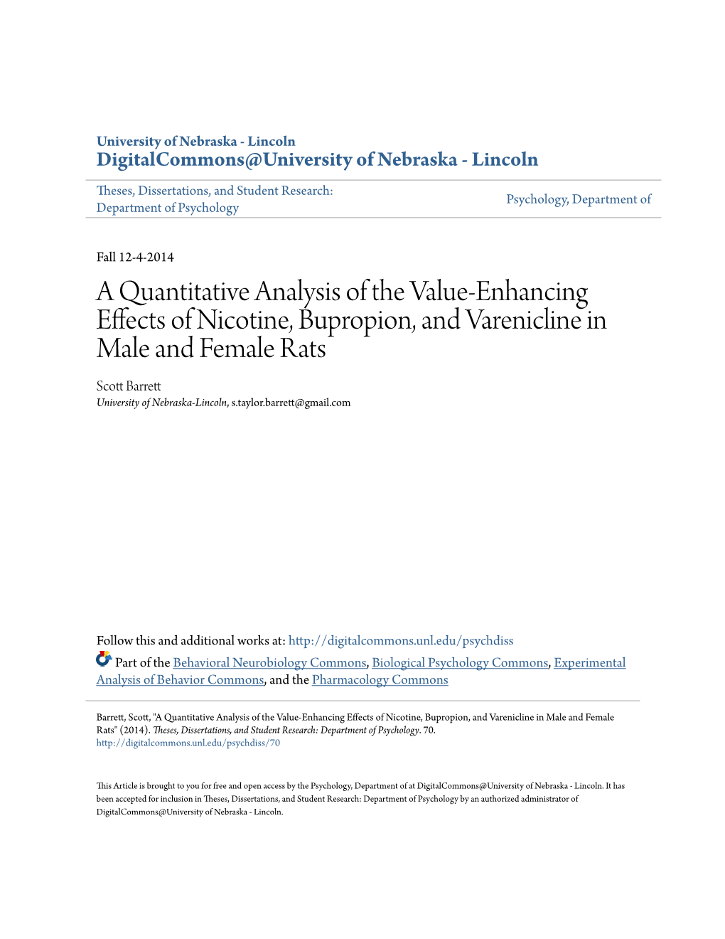 A Quantitative Analysis of the Value-Enhancing Effects of Nicotine