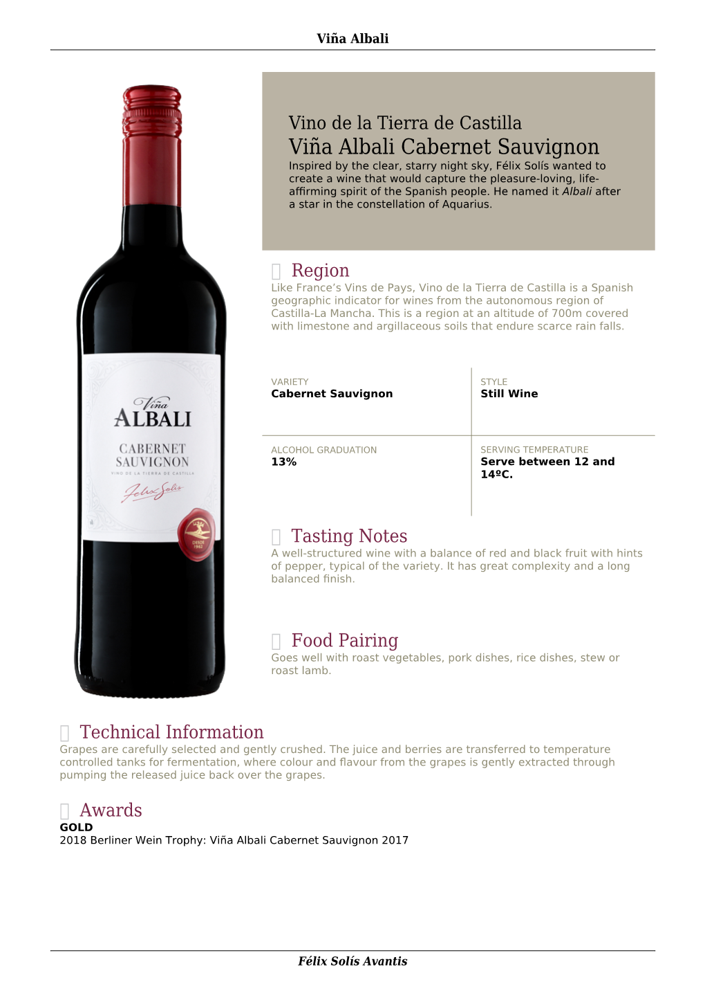 Viña Albali Cabernet Sauvignon