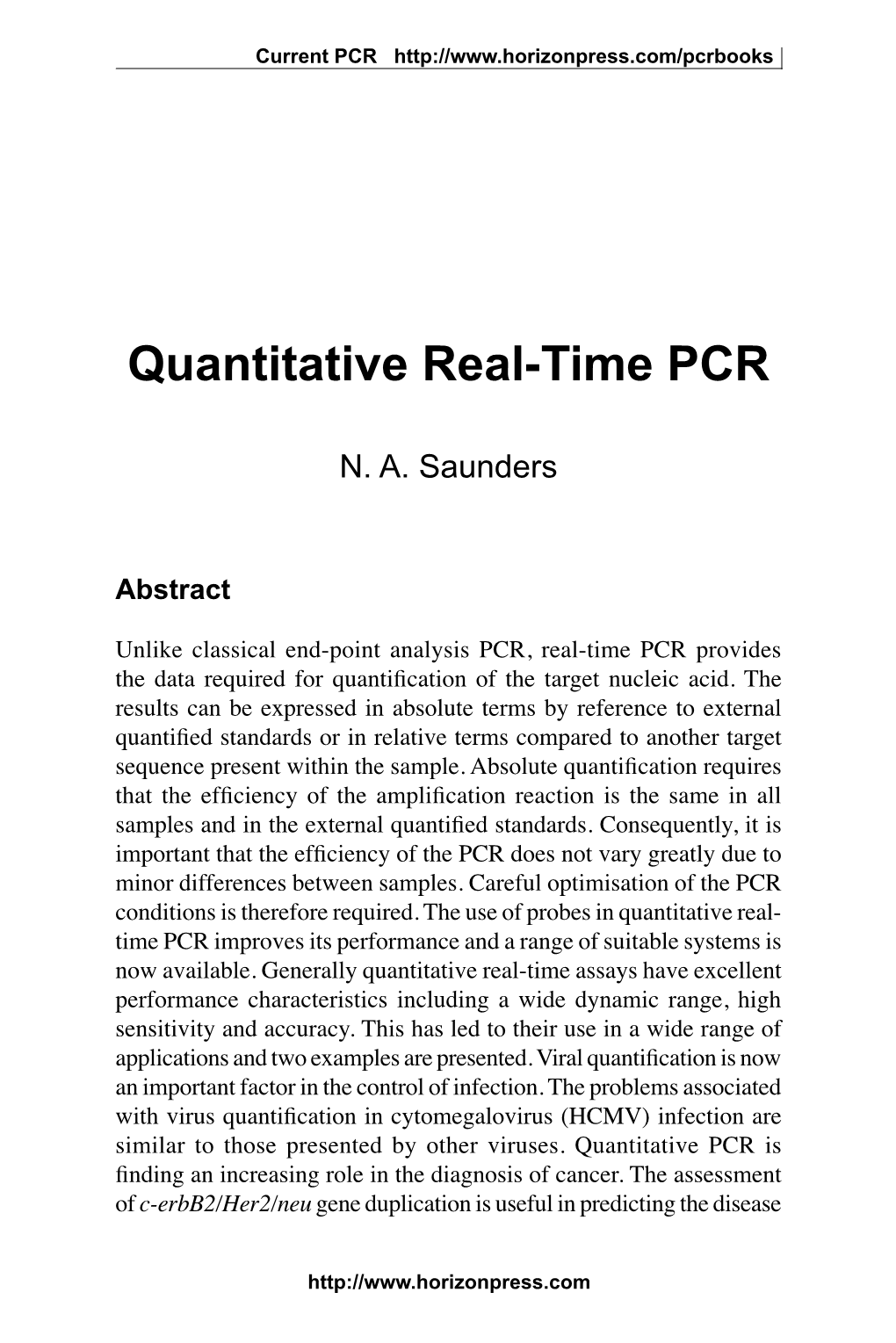 Quantitative Real-Time PCR