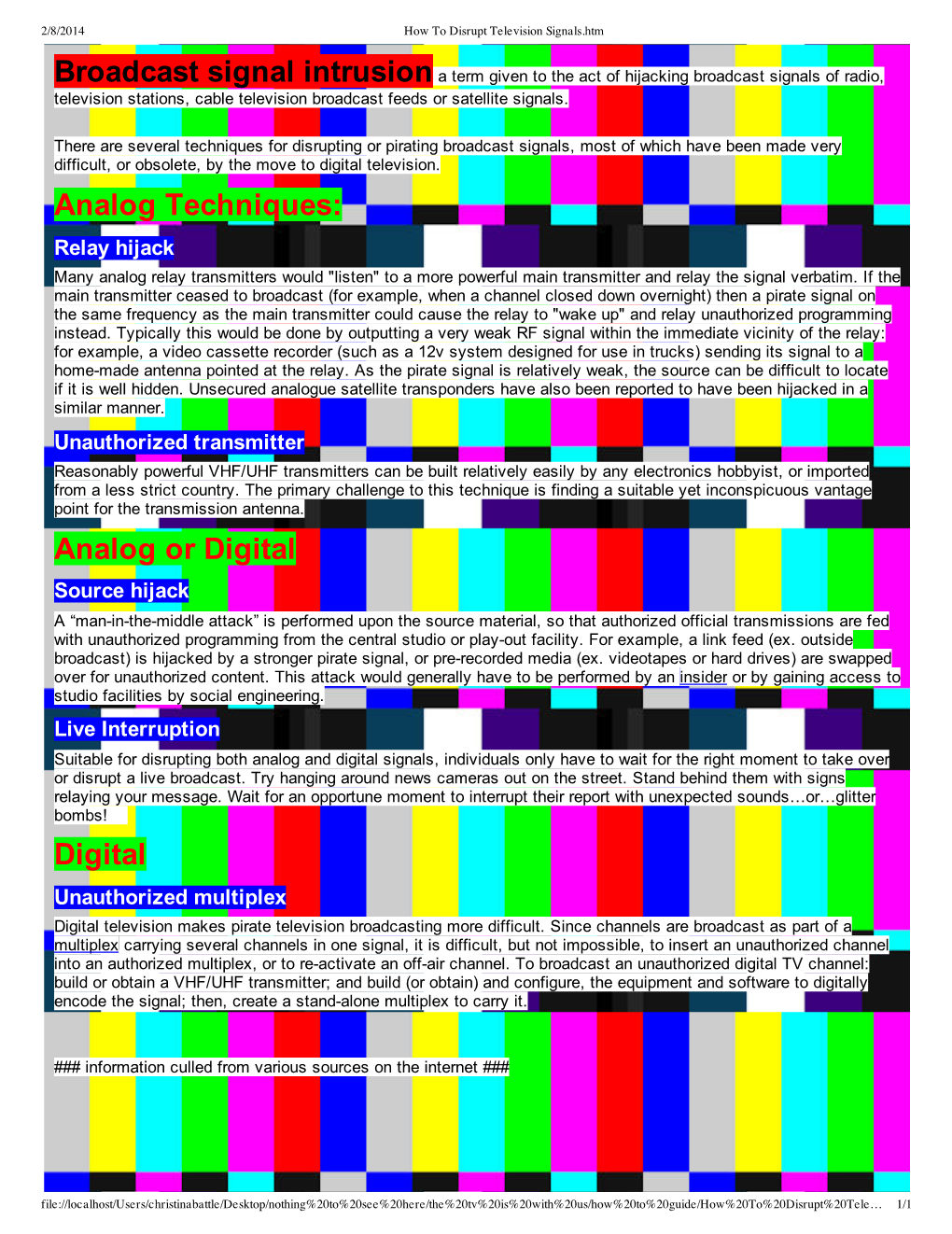 How to Disrupt Television Signals.Htm