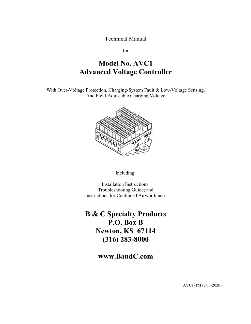 Model No. AVC1 Advanced Voltage Controller