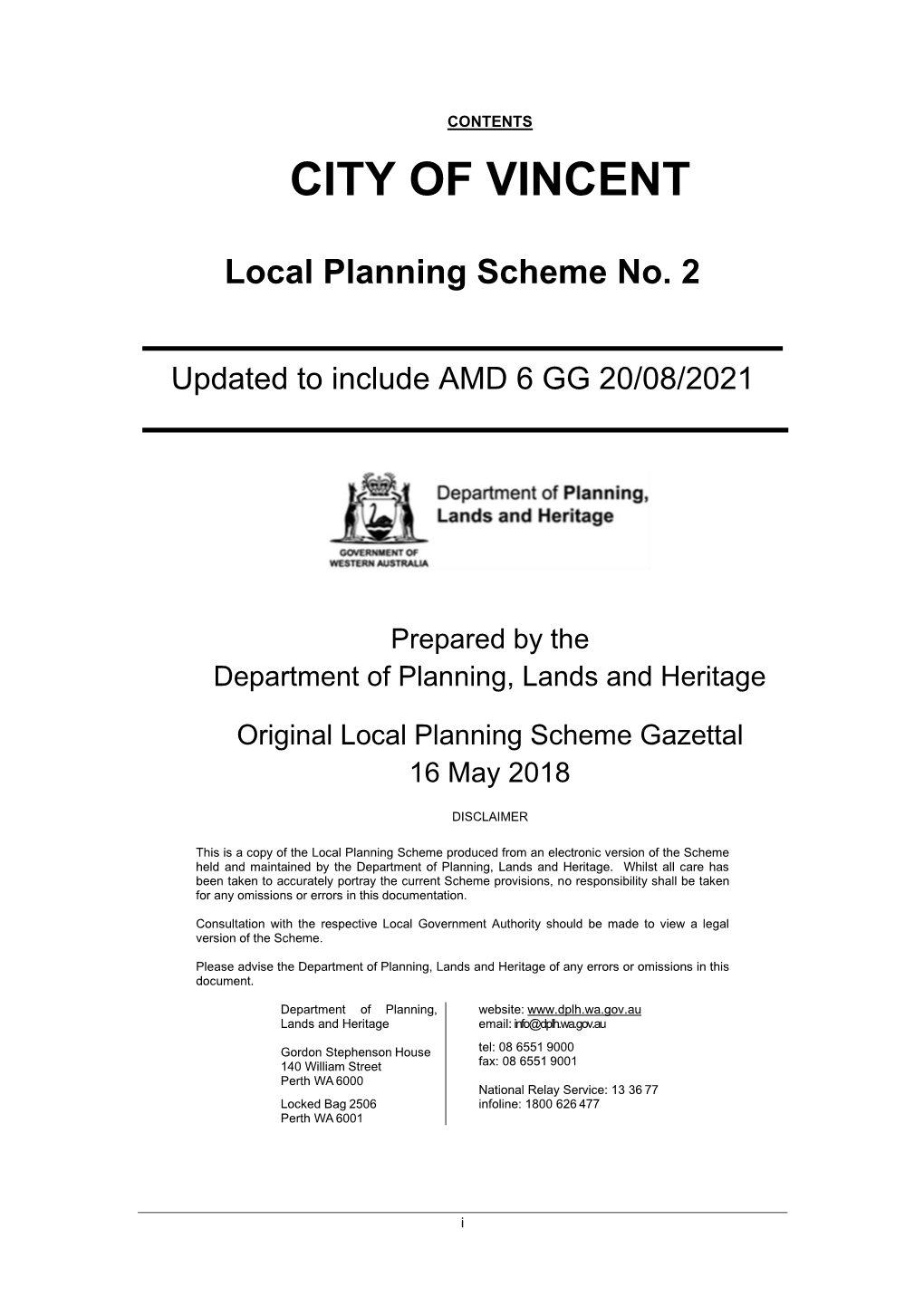 City of Vincent Local Planning Scheme No. 2