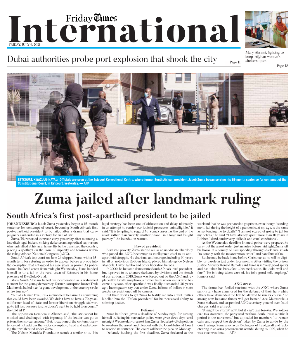 Zuma Jailed After Landmark Ruling