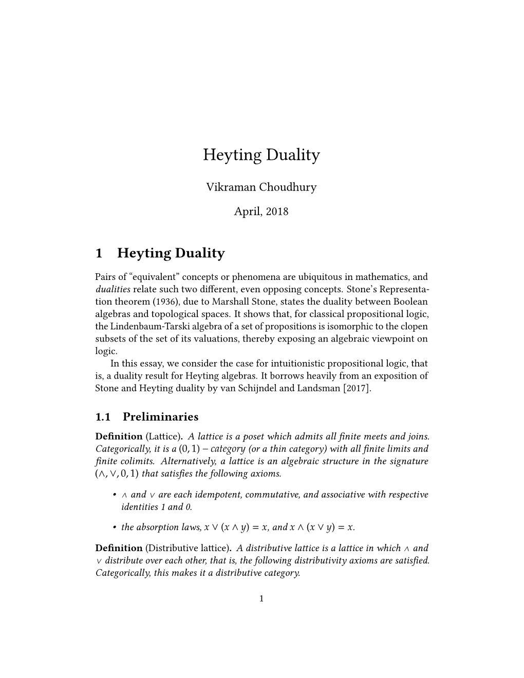 Heyting Duality