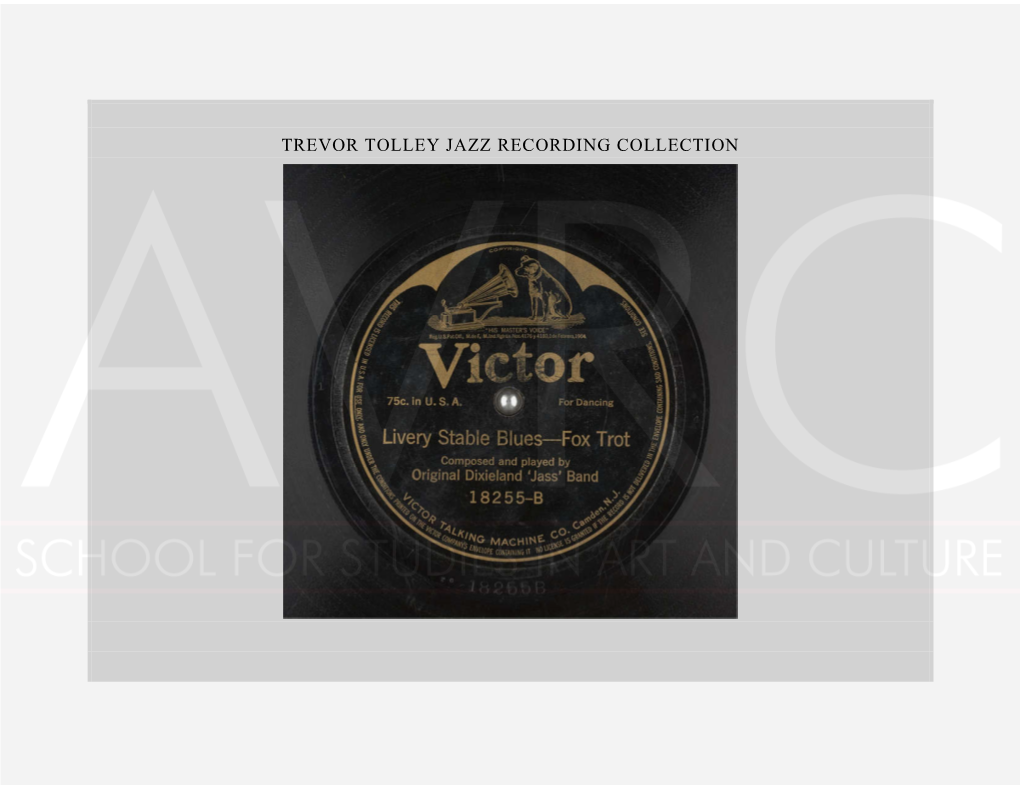 Trevor Tolley Jazz Recording Collection