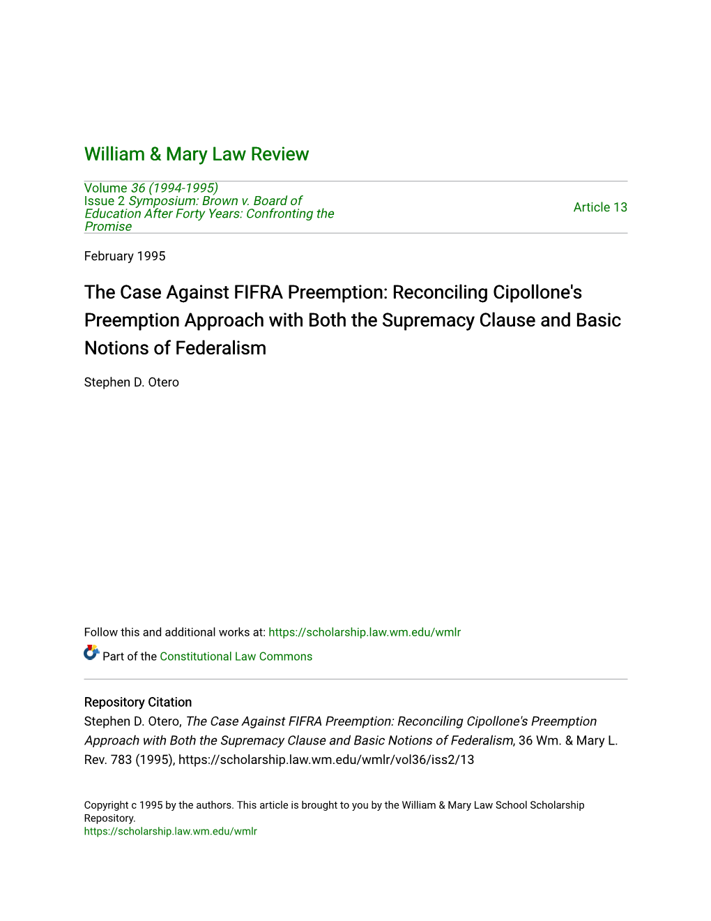 Reconciling Cipollone's Preemption Approach with Both the Supremacy Clause and Basic Notions of Federalism