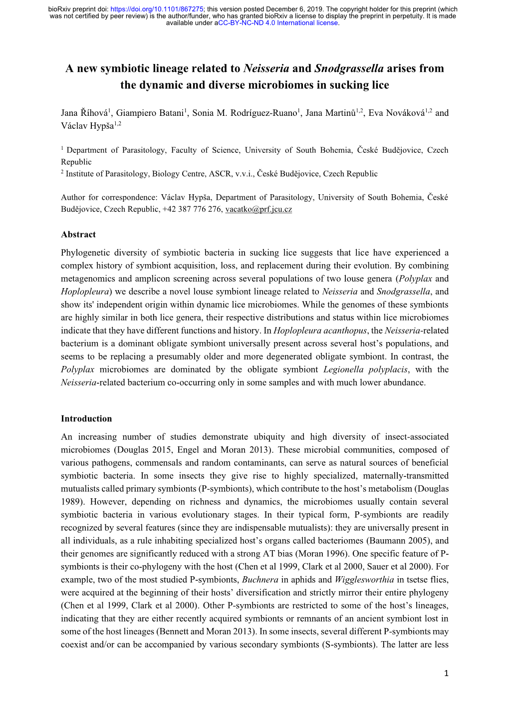 A New Symbiotic Lineage Related to Neisseria and Snodgrassella Arises from the Dynamic and Diverse Microbiomes in Sucking Lice