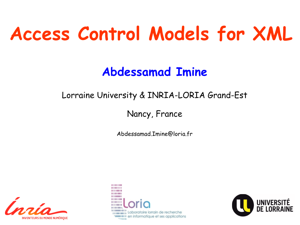 Access Control Models for XML