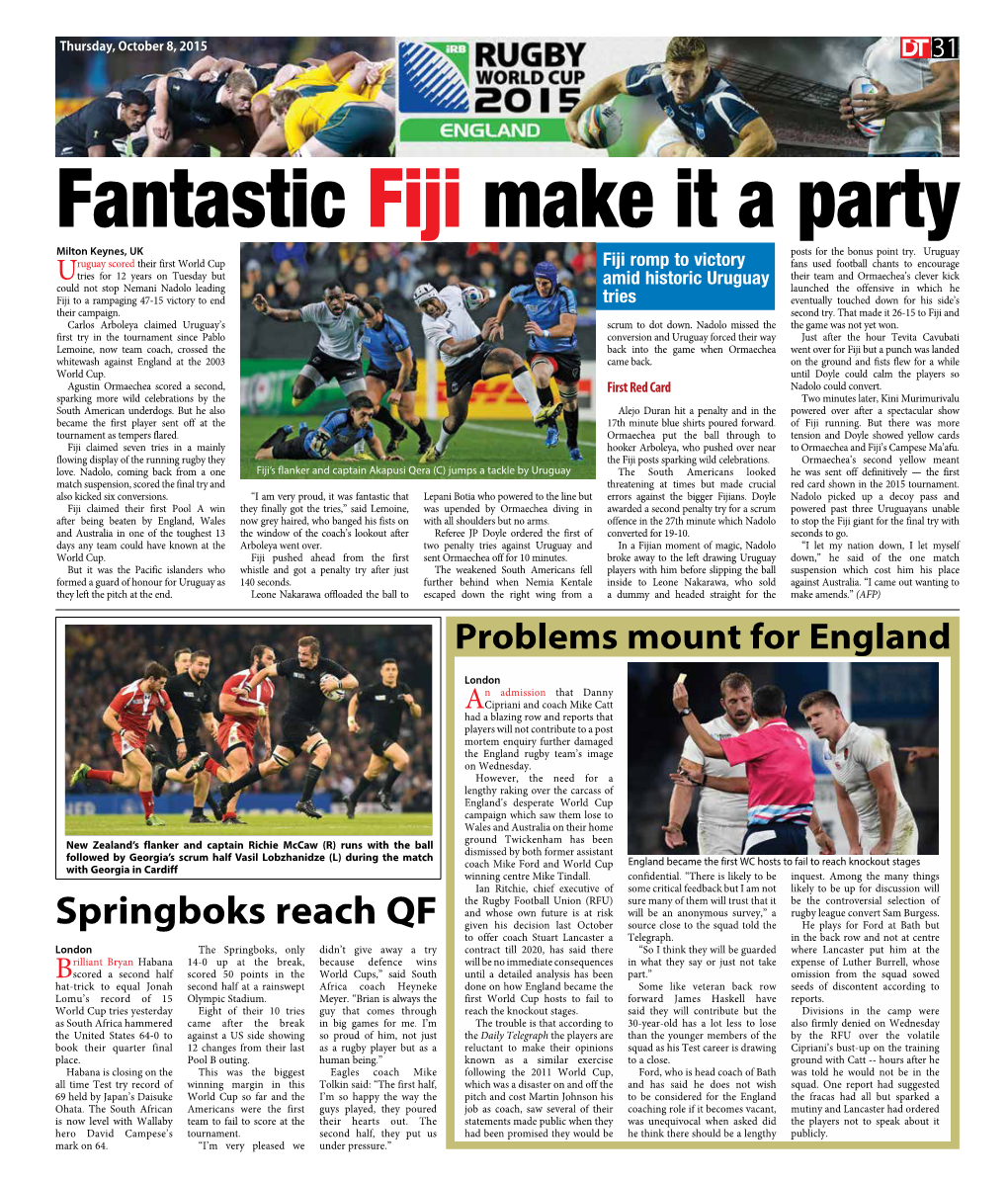 Fantastic Fiji Make It a Party Milton Keynes, UK Posts for the Bonus Point Try