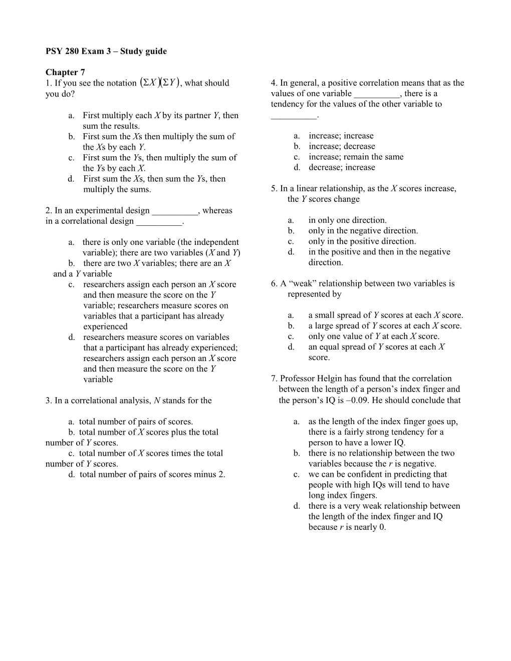 Exam 3 Study Guide