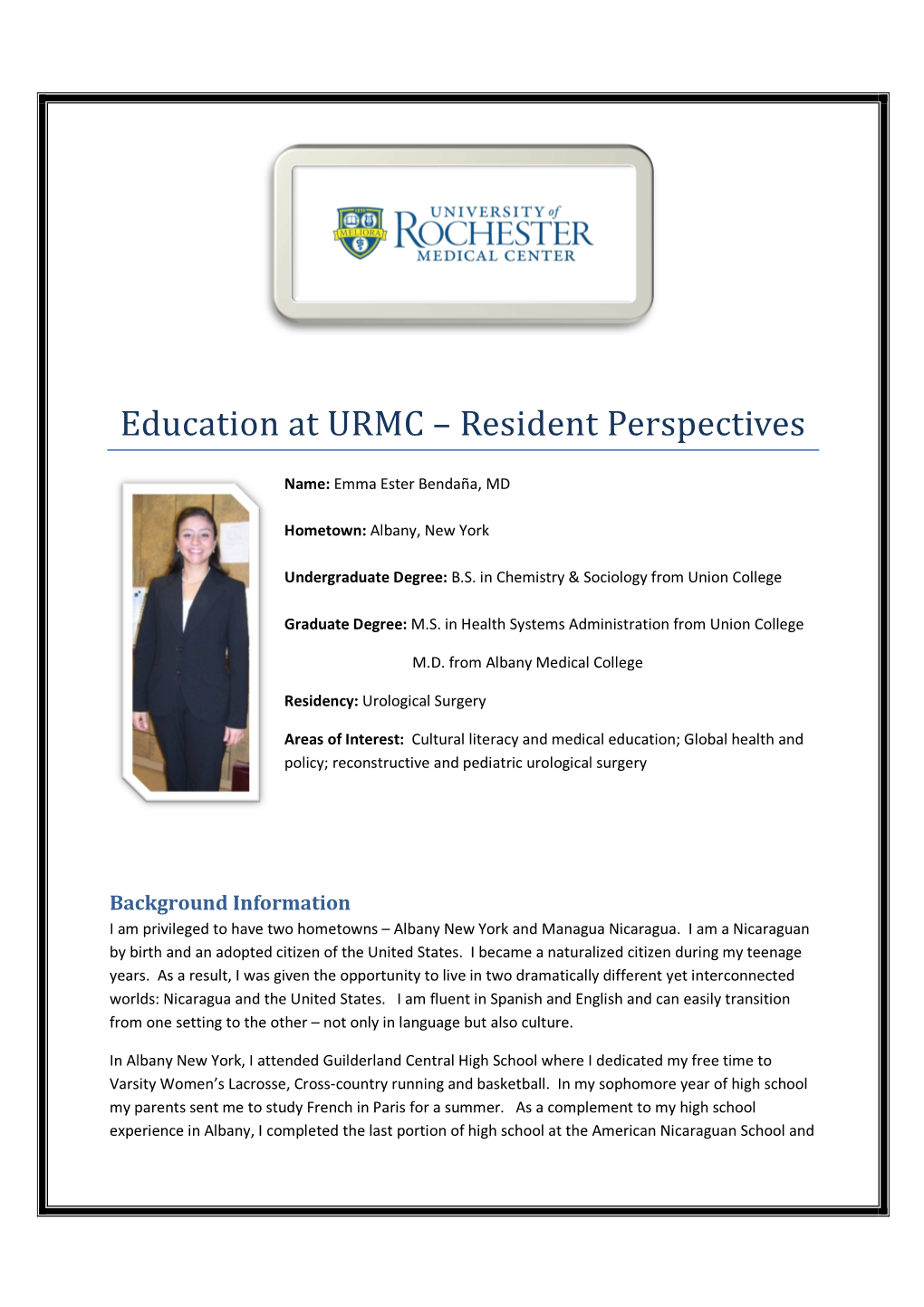 Emma Bendana Student Perspectives