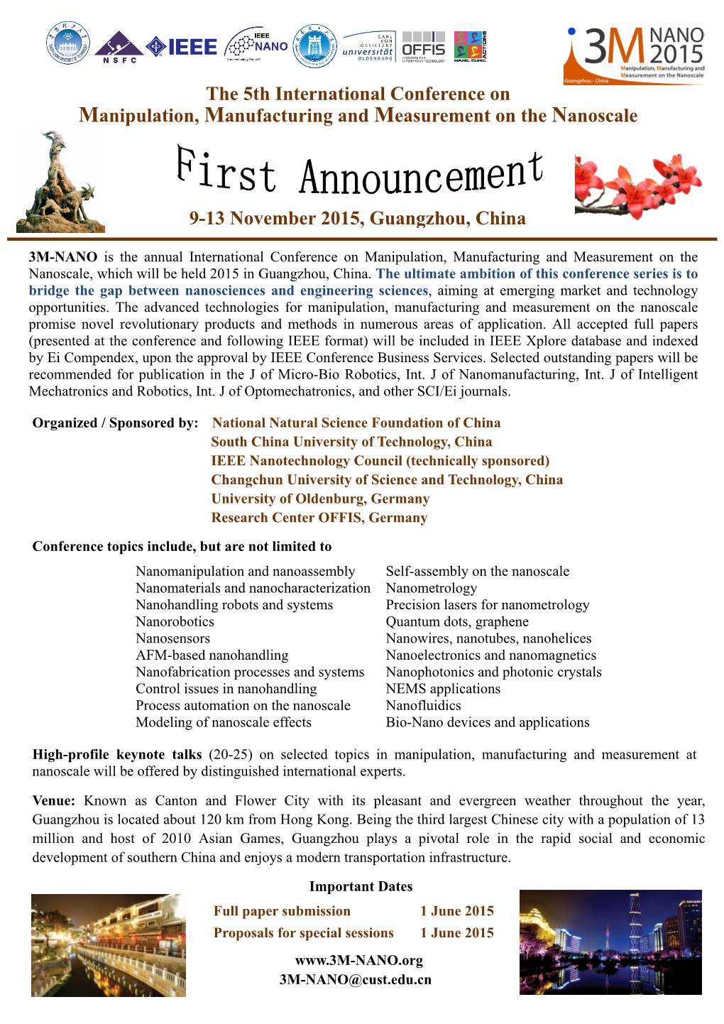 The 5Th International Conference on Manipulation, Manufacturing and Measurement on the Nanoscale