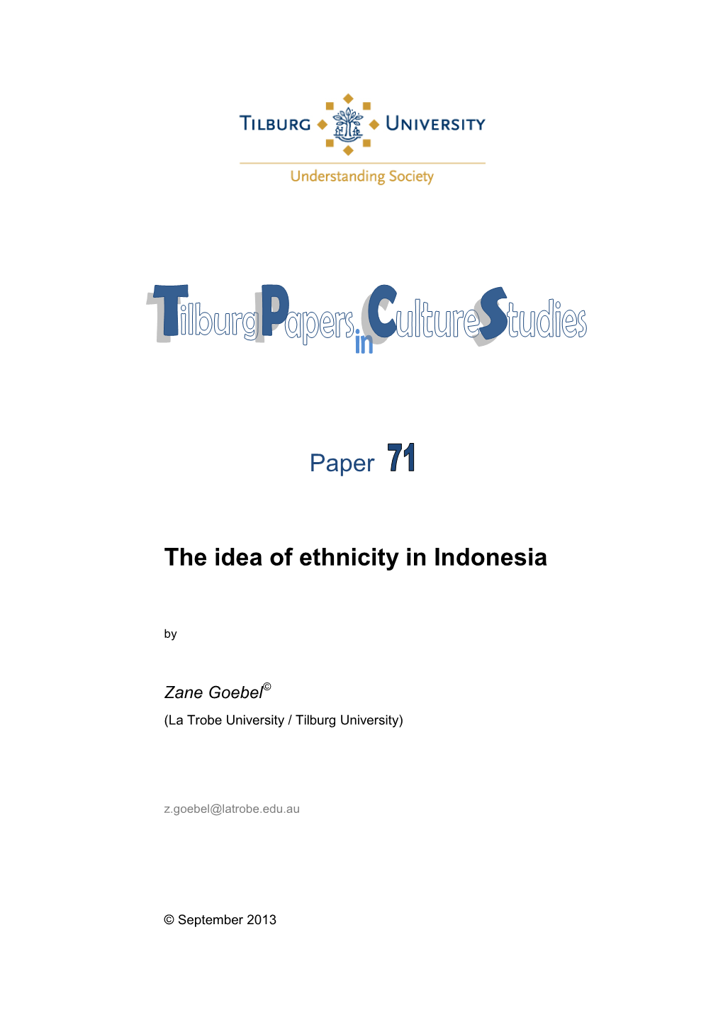 Paper the Idea of Ethnicity in Indonesia