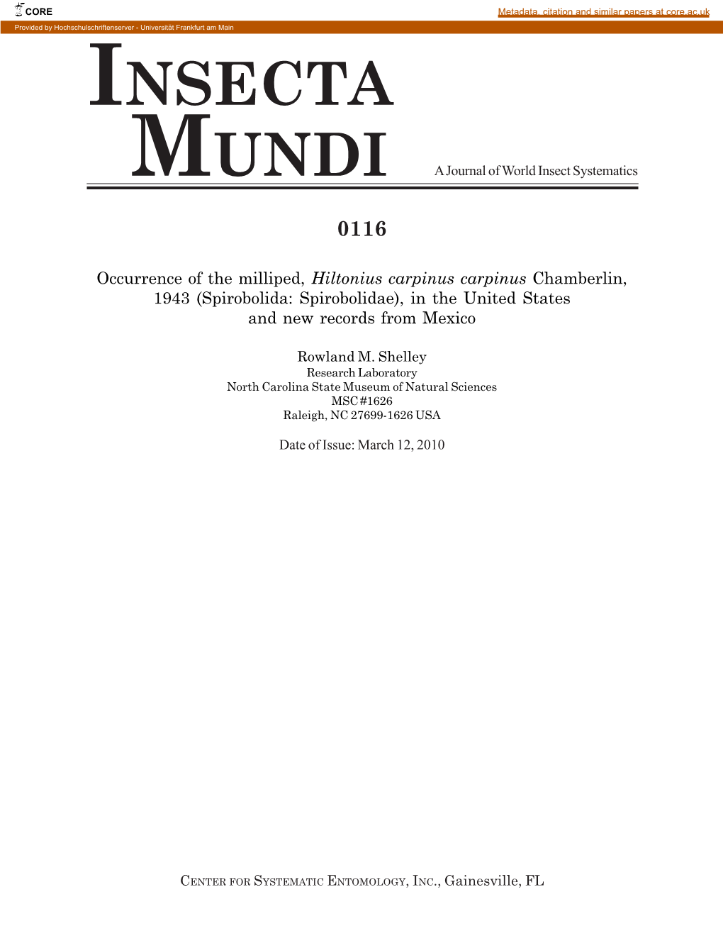 Insecta Mundi 0116: 1-3