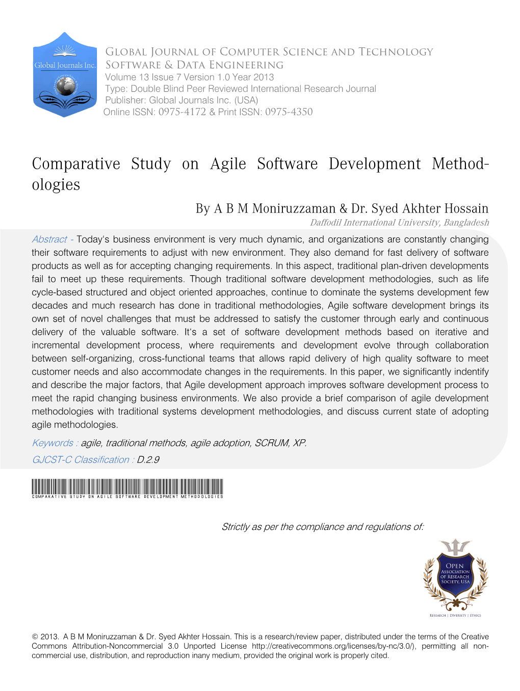 Comparative Study on Agile Software Development Methodologies