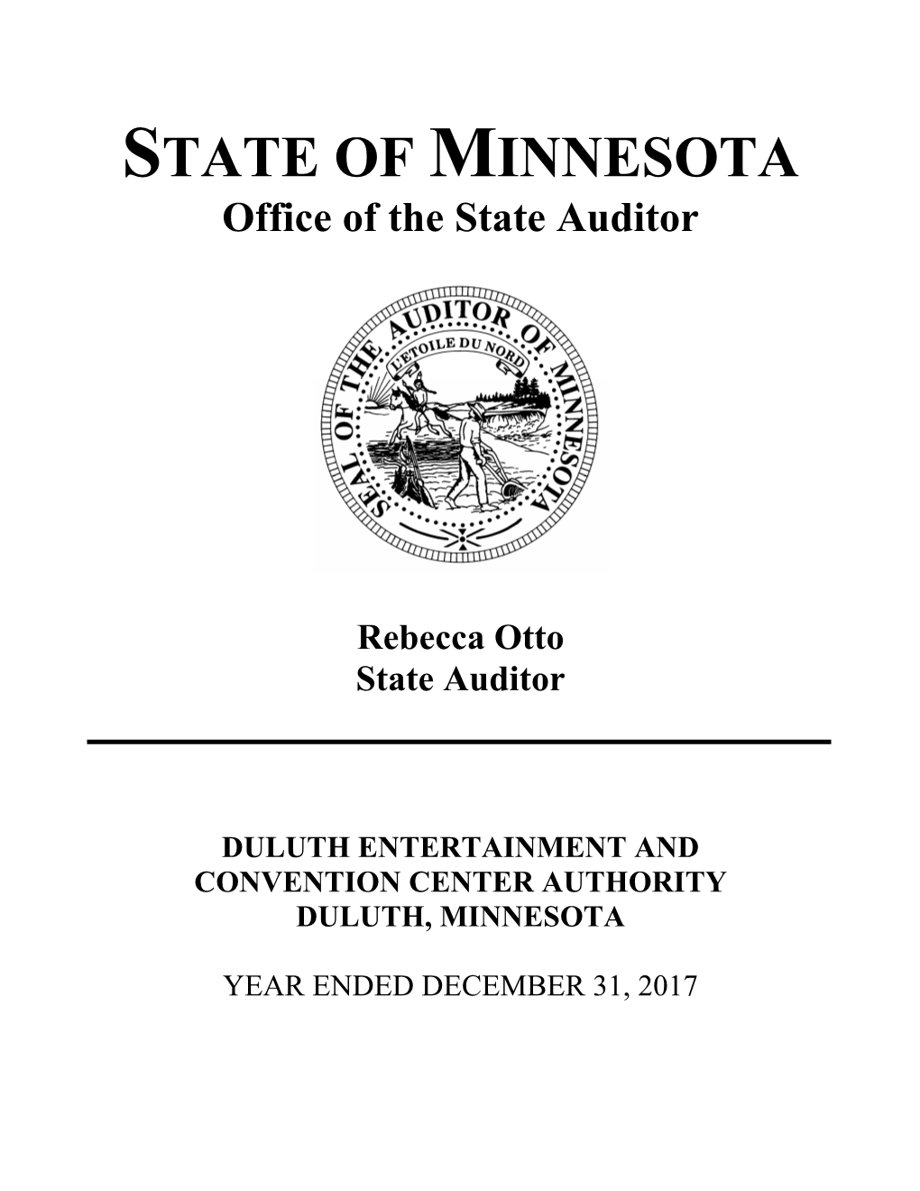 Duluth Entertainment and Convention Center Authority Financial Statements and Management Letter