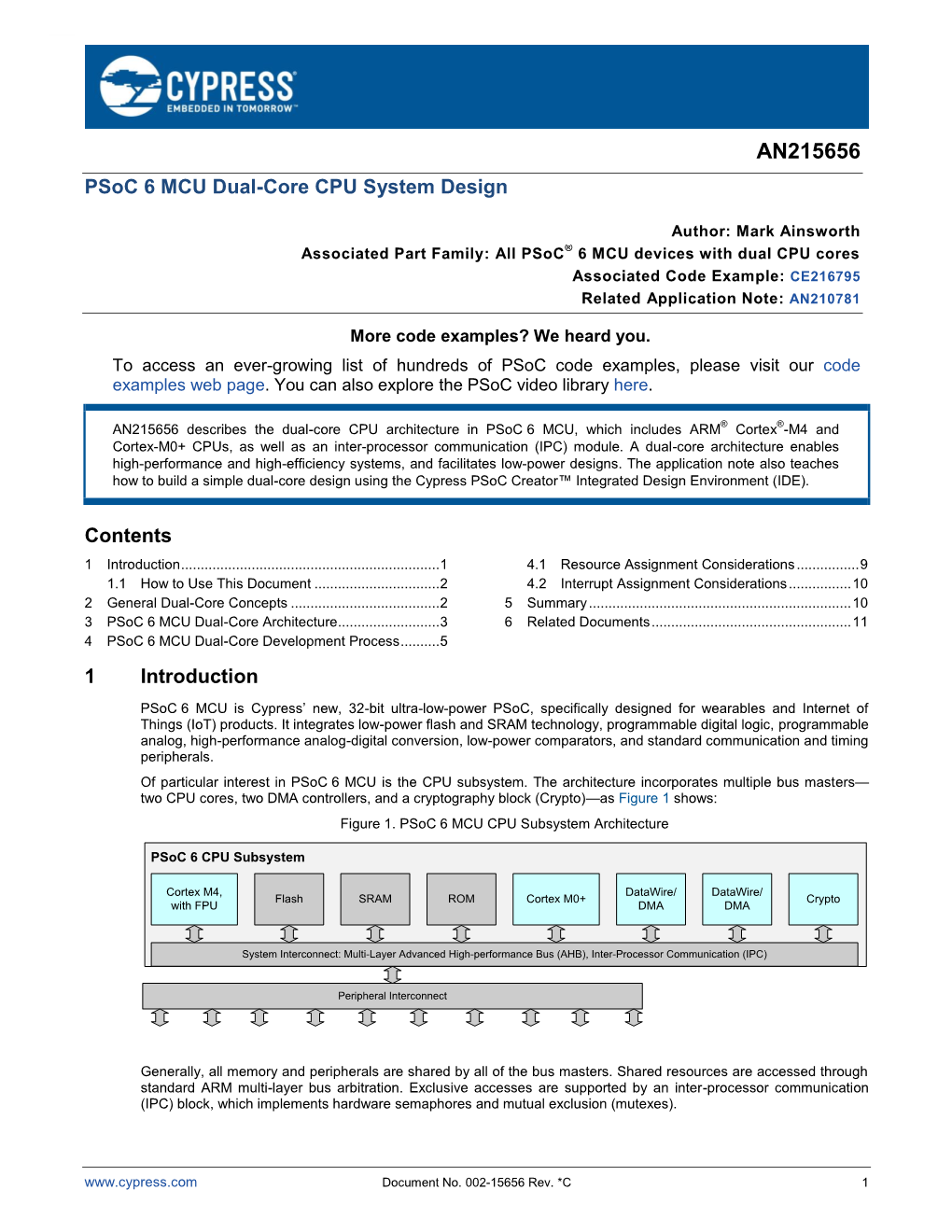 Psoc 6 MCU Dual-Core CPU System Design