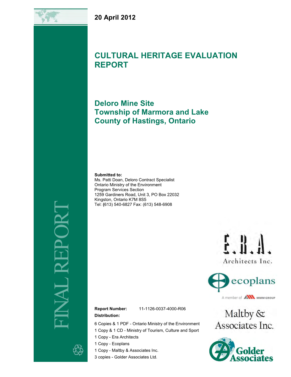 Cultural Heritage Evaluation Report