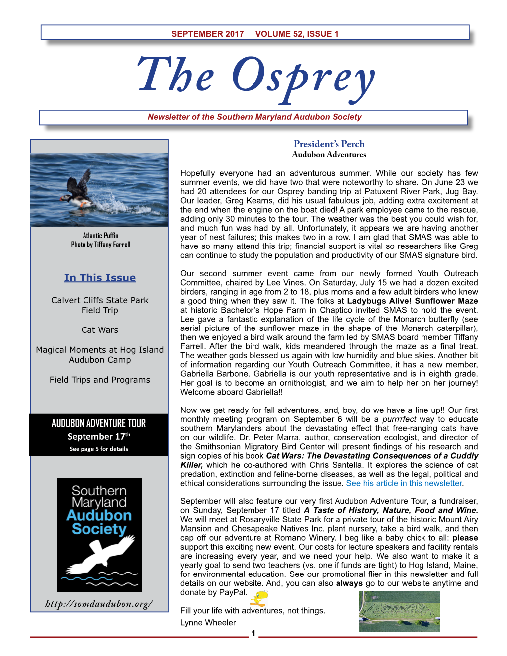 The Osprey: ___ Email Me a Link to Download the Pdf, ___ Email Me a Notice It Is Available on the Website