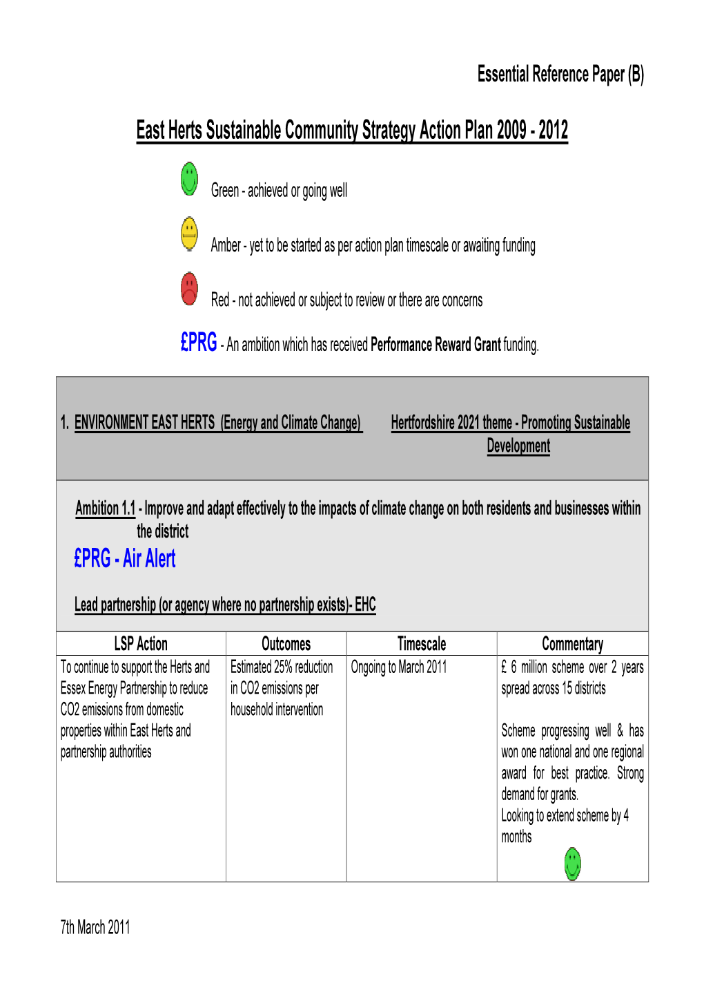 East Herts Sustainable Community Strategy Action Plan 2009 - 2012