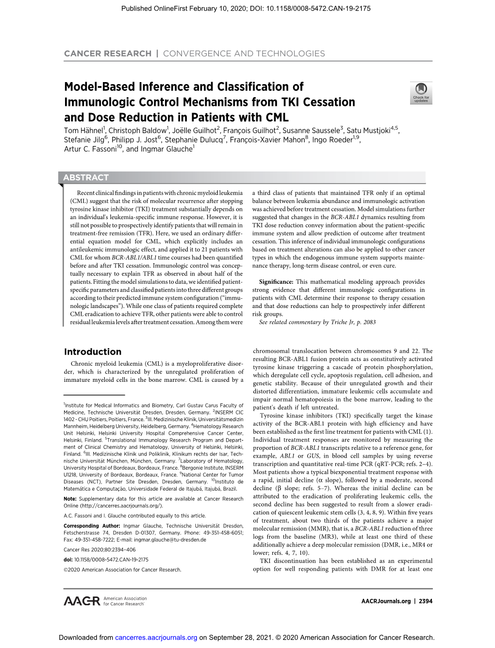 Model-Based Inference and Classification of Immunologic Control Mechanisms from TKI Cessation and Dose Reduction in Patients with CML