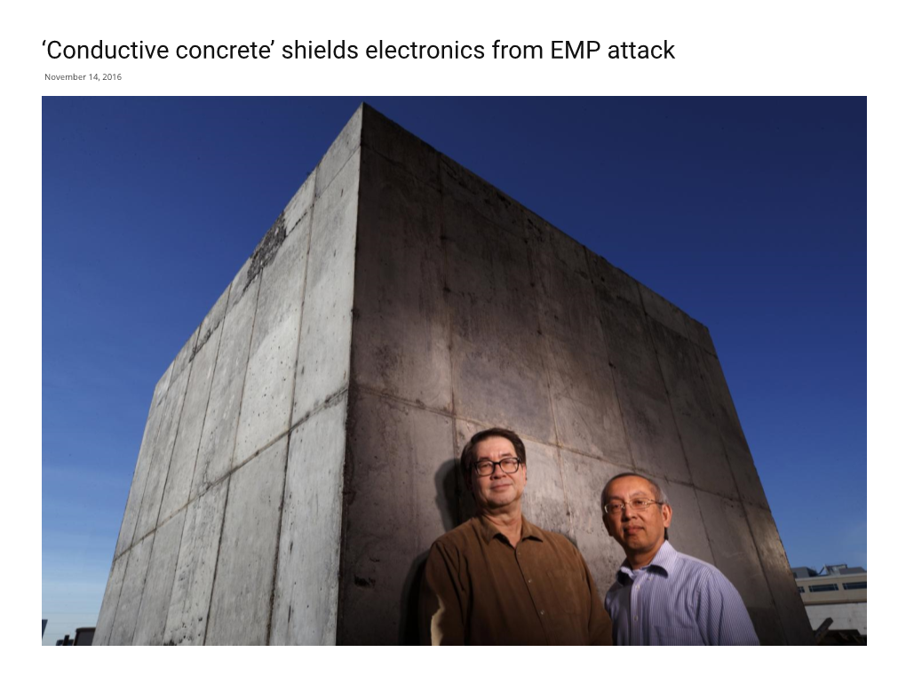 Conductive Concrete’ Shields Electronics from EMP Attack