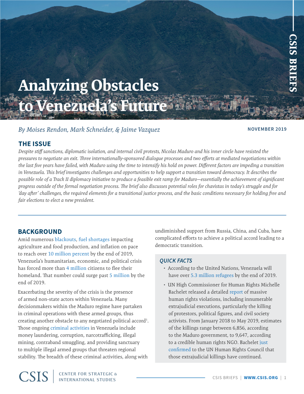 Analyzing Obstacles to Venezuela's Future