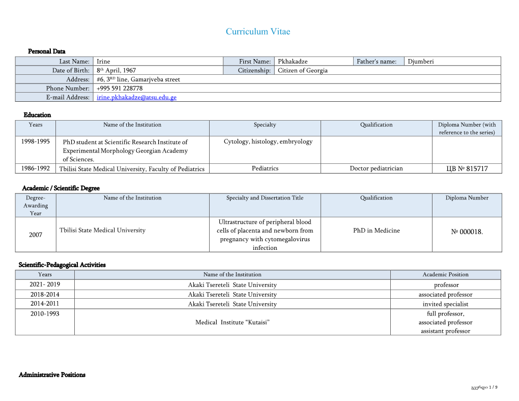 Curriculum Vitae