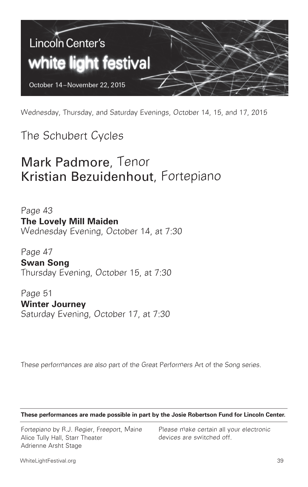 Mark Padmore, Tenor Kristian Bezuidenhout, Fortepiano
