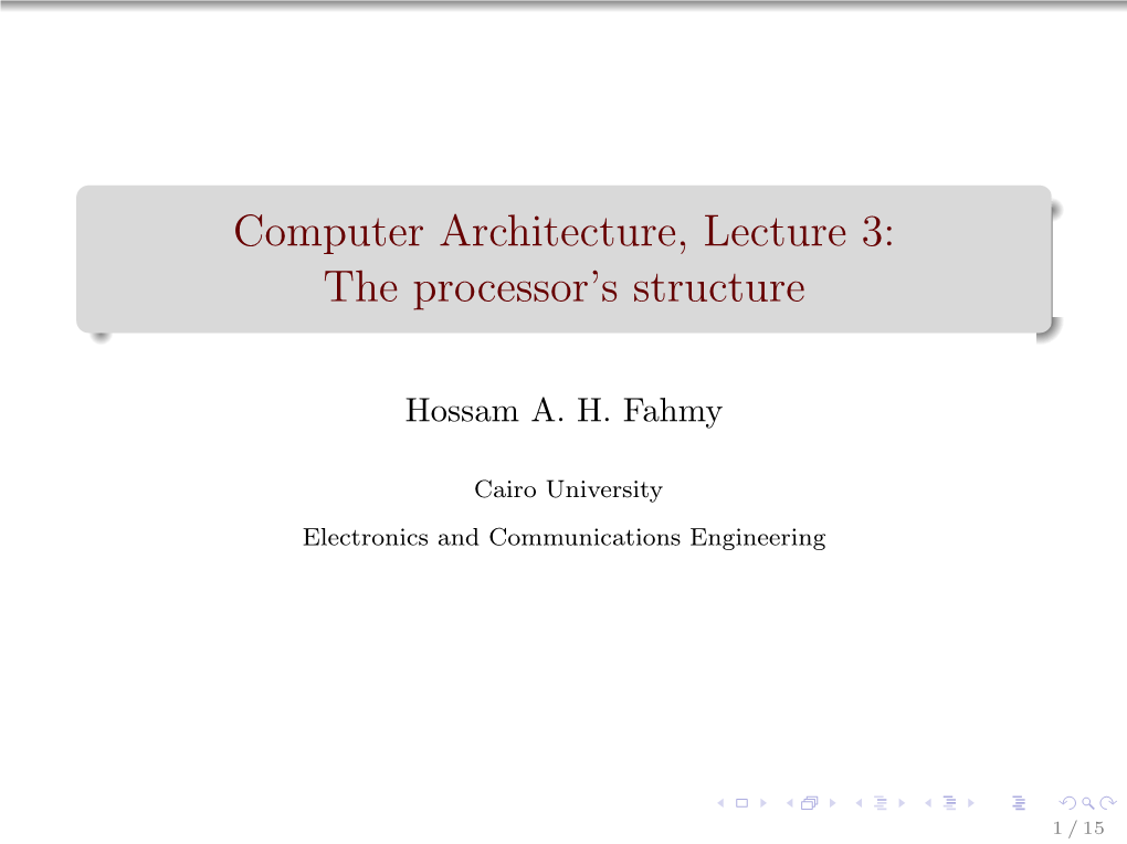 The Processor's Structure