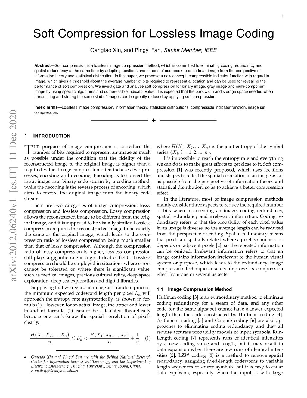 Soft Compression for Lossless Image Coding