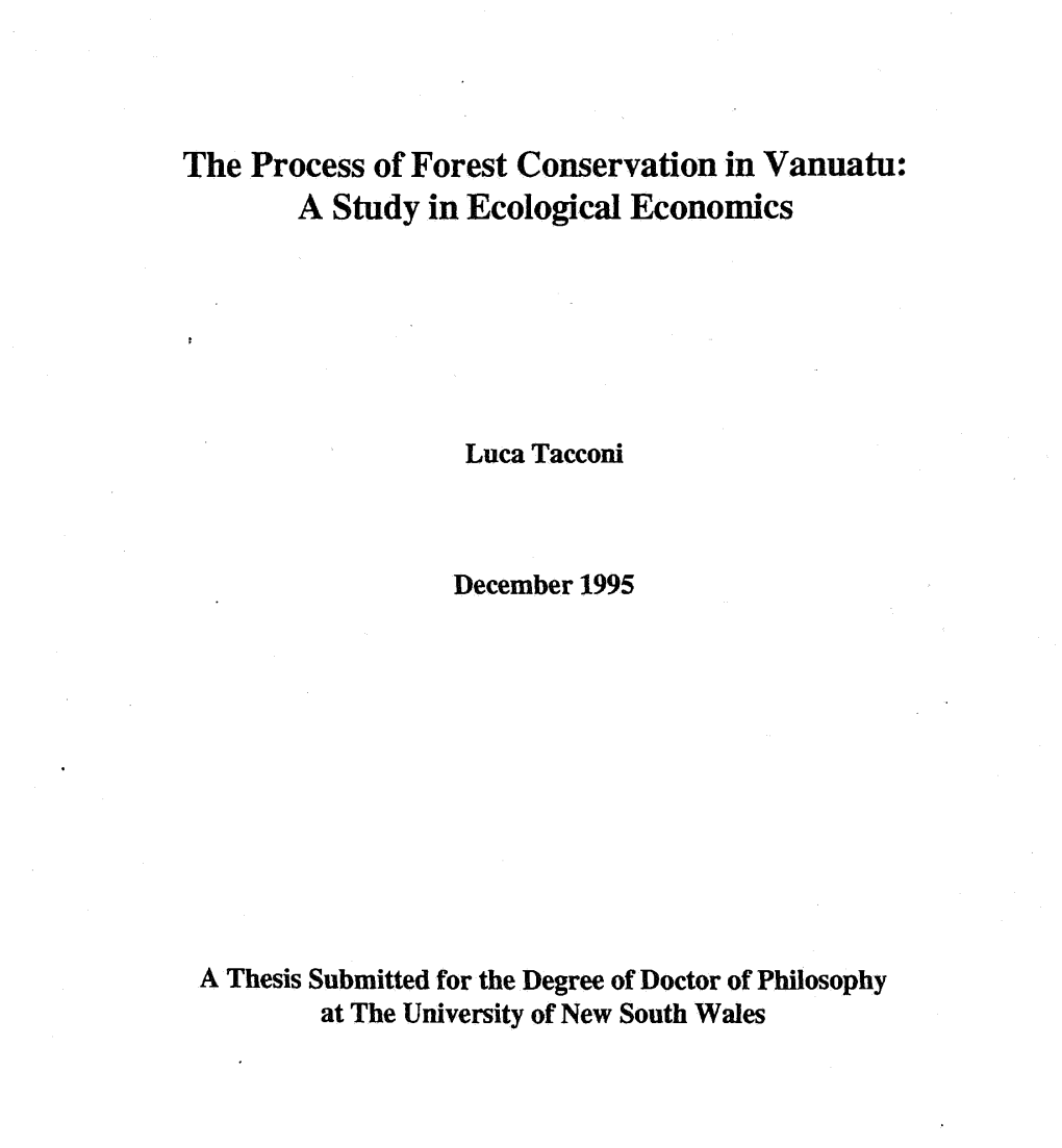 A Study in Ecological Economics
