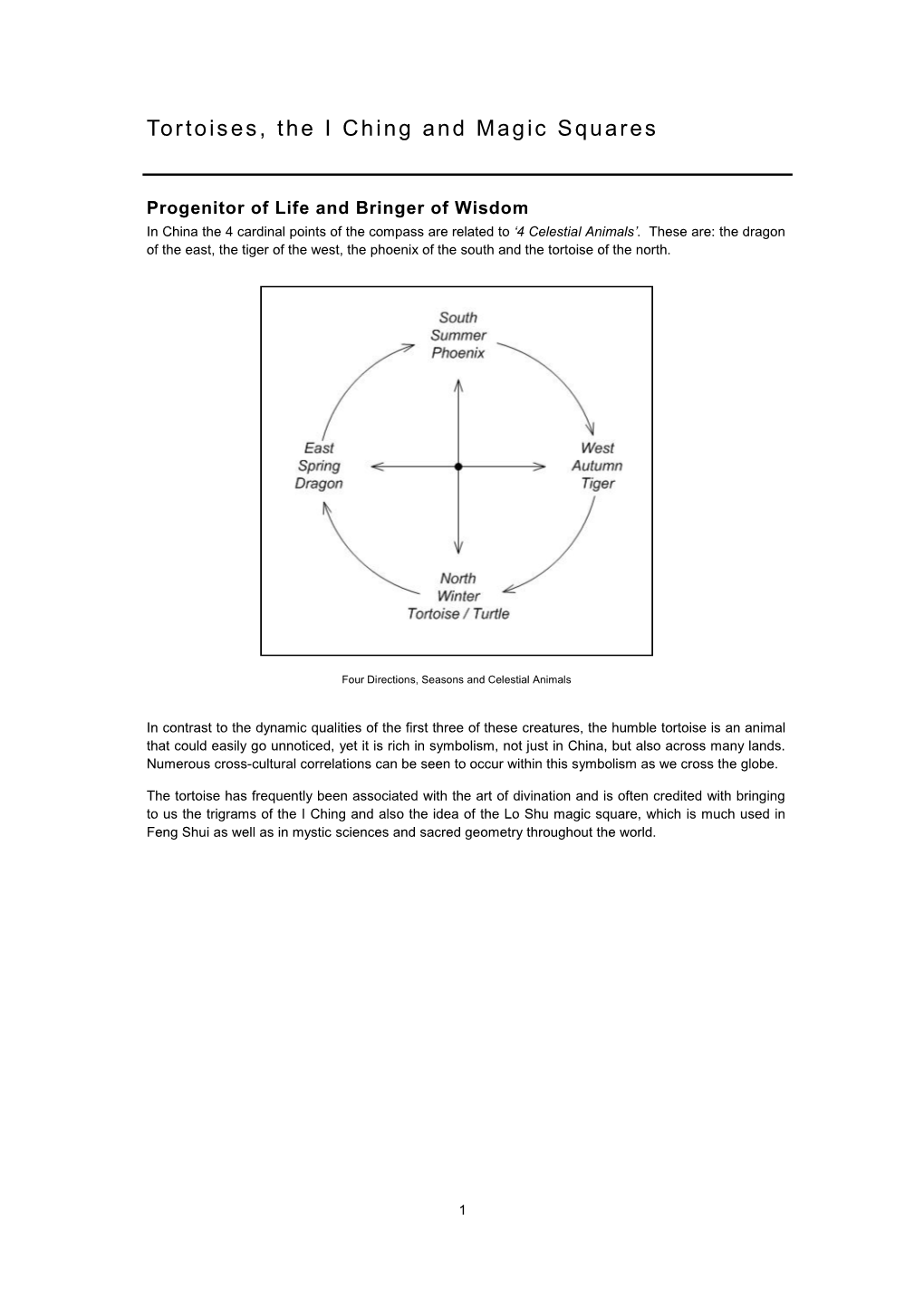 Tortoises, the I Ching and Magic Squares