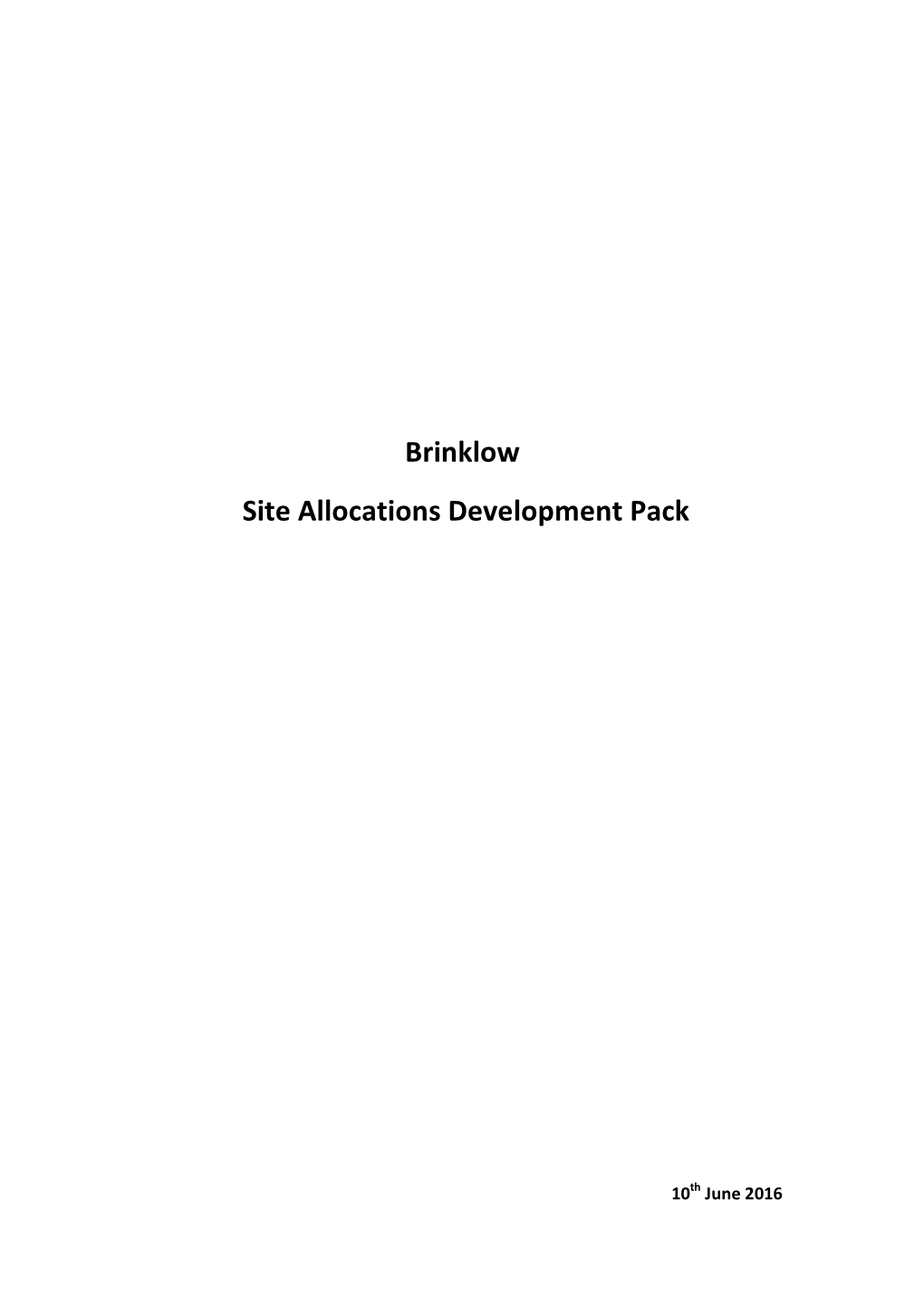 Brinklow Site Allocations Development Pack