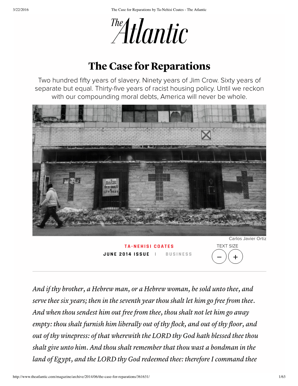 The Case for Reparations by Ta-Nehisi Coates - the Atlantic