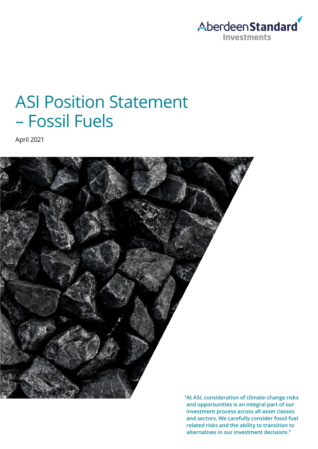 ASI Position Statement – Fossil Fuels April 2021