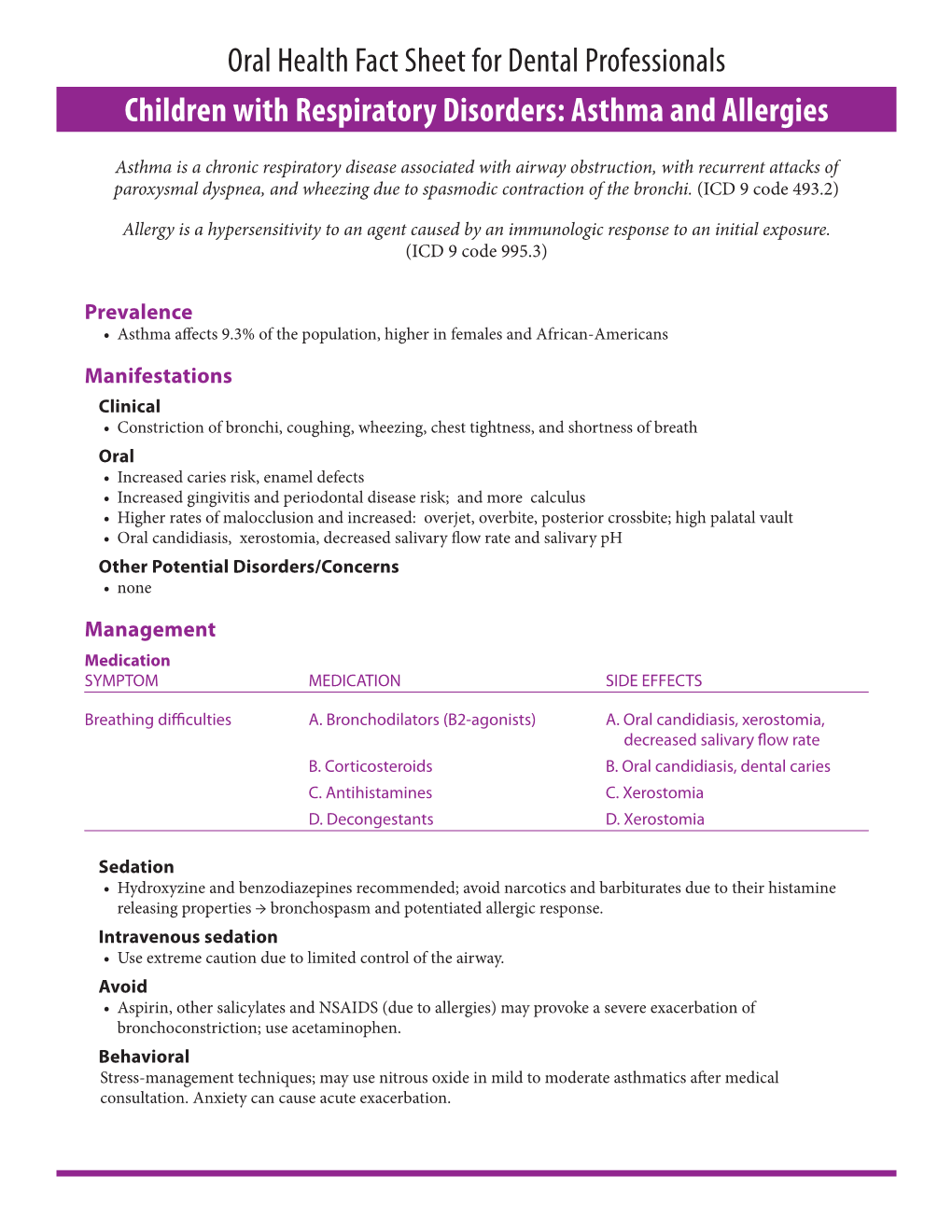 Children with Respiratory Disorders: Asthma and Allergies