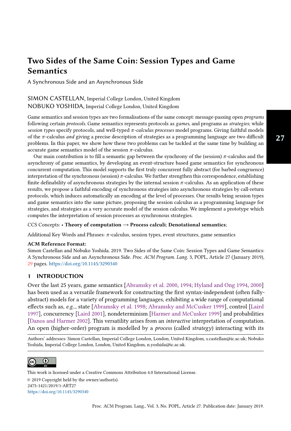 Session Types and Game Semantics a Synchronous Side and an Asynchronous Side