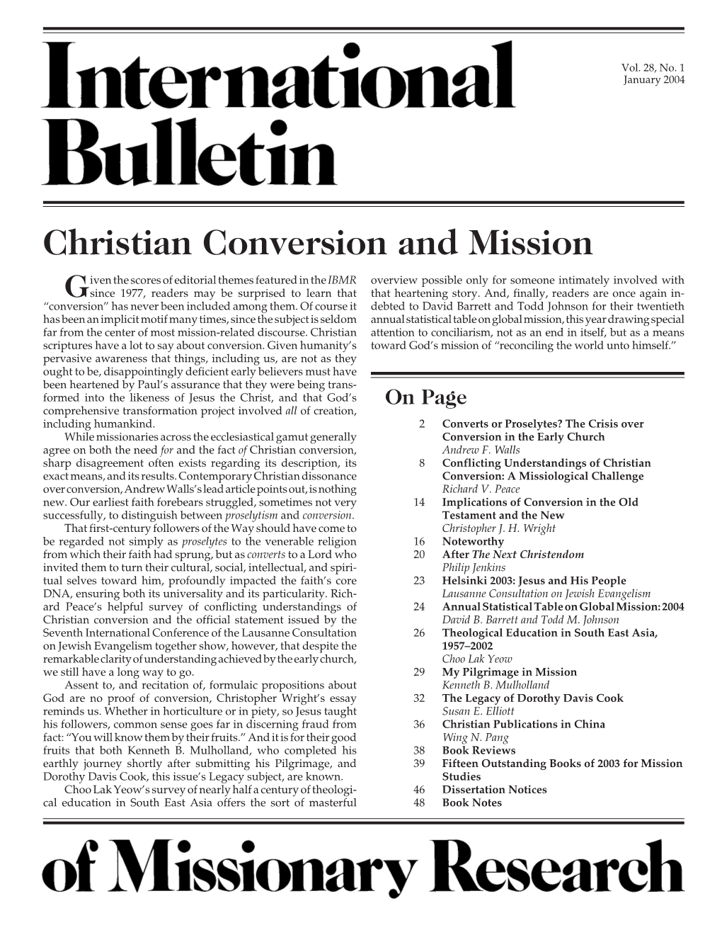 Christian Conversion and Mission