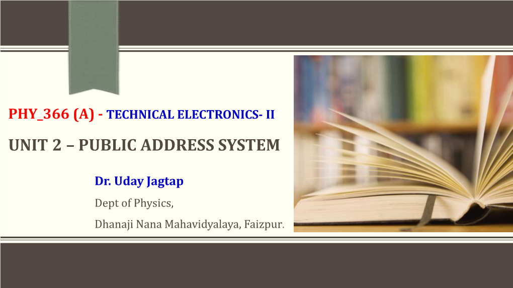 Block Diagram of PA System