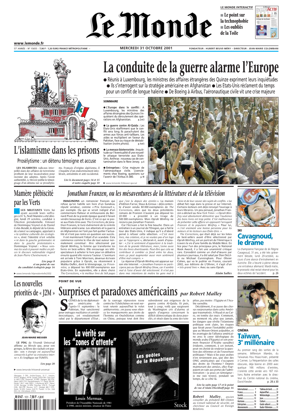 LE MONDE/PAGES&lt;UNE&gt;