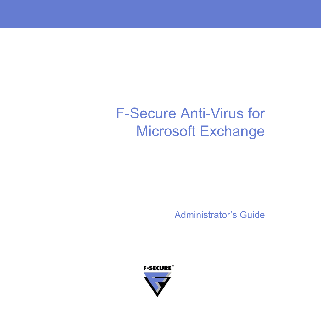 F-Secure Anti-Virus for Microsoft Exchange