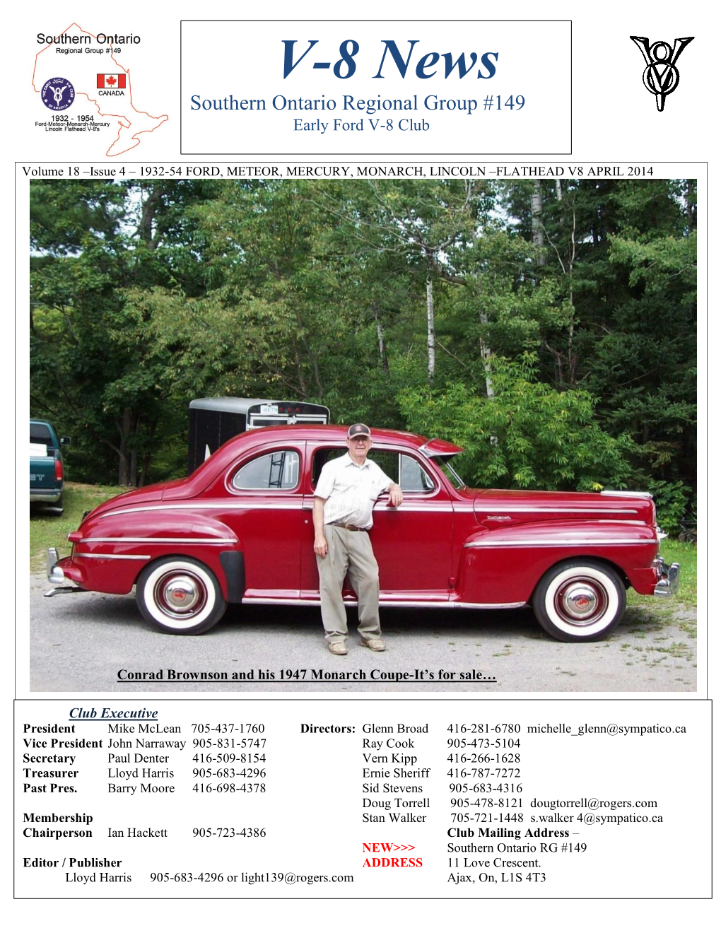 Southern Ontario Regional Group #149 Early Ford V-8 Club