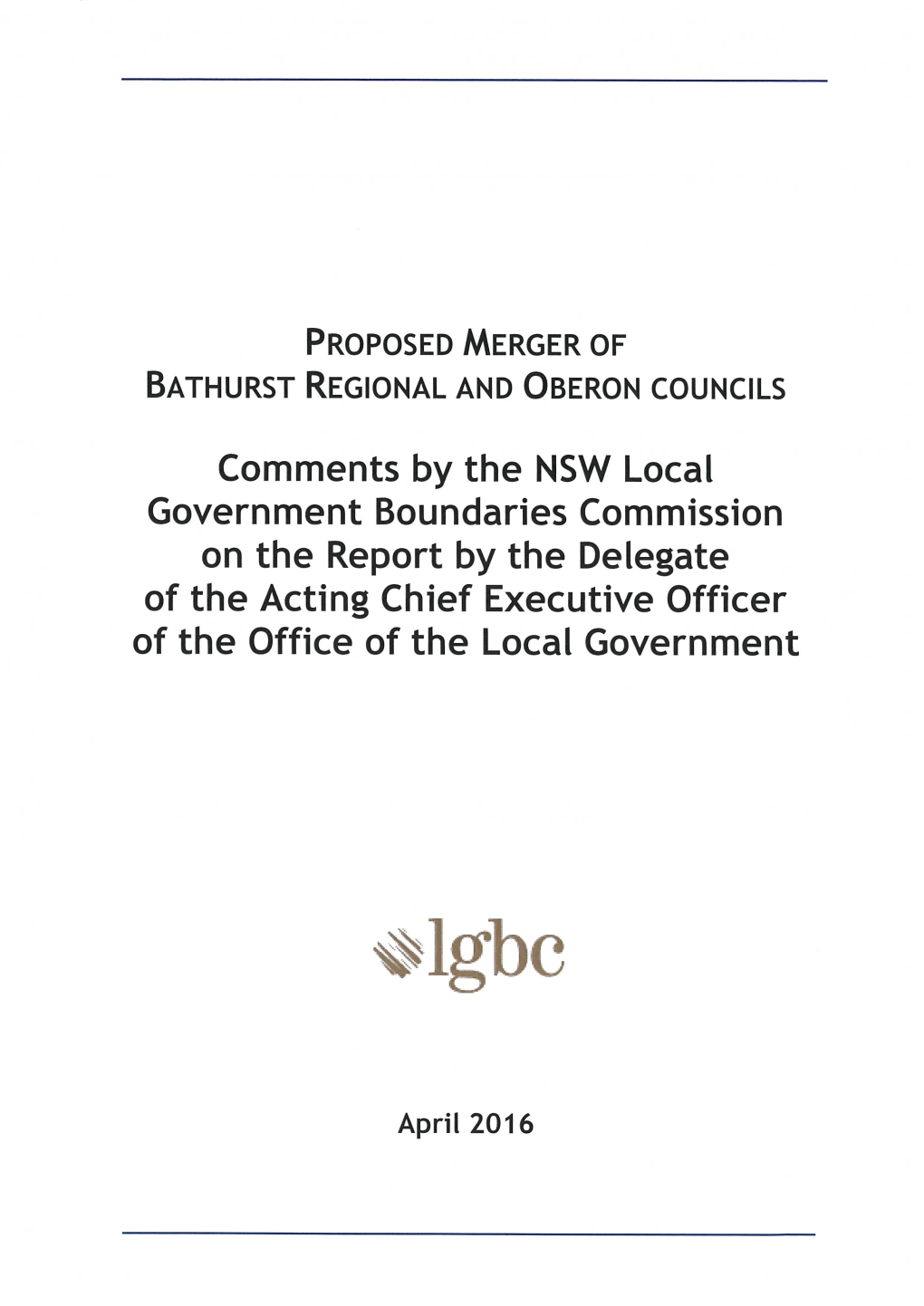 Bathurst and Oberon 1 Local Government Boundaries Commission