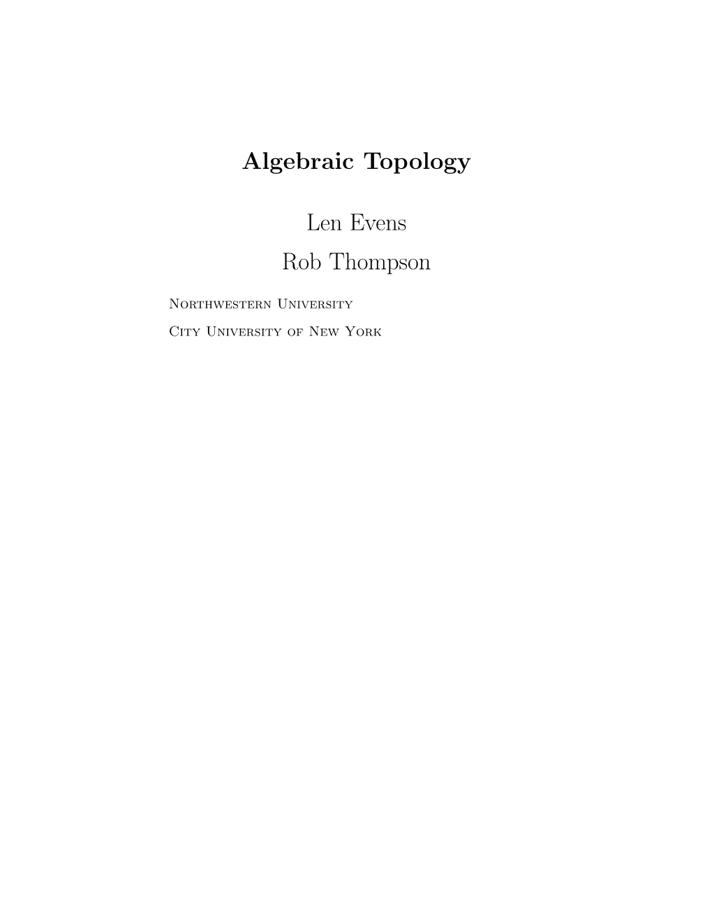 Algebraic Topology